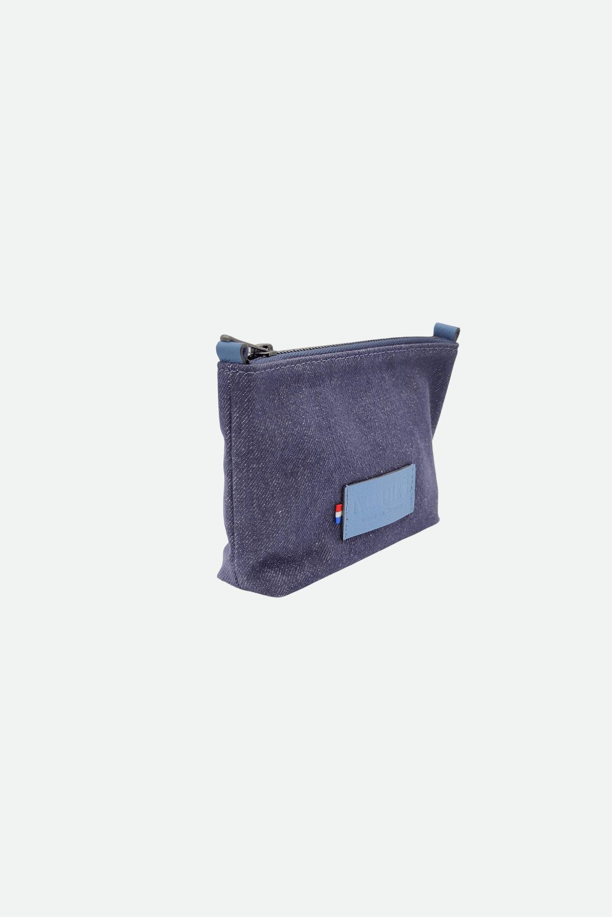 Pochette maquillage cuir bleu - Elisa - bleu
