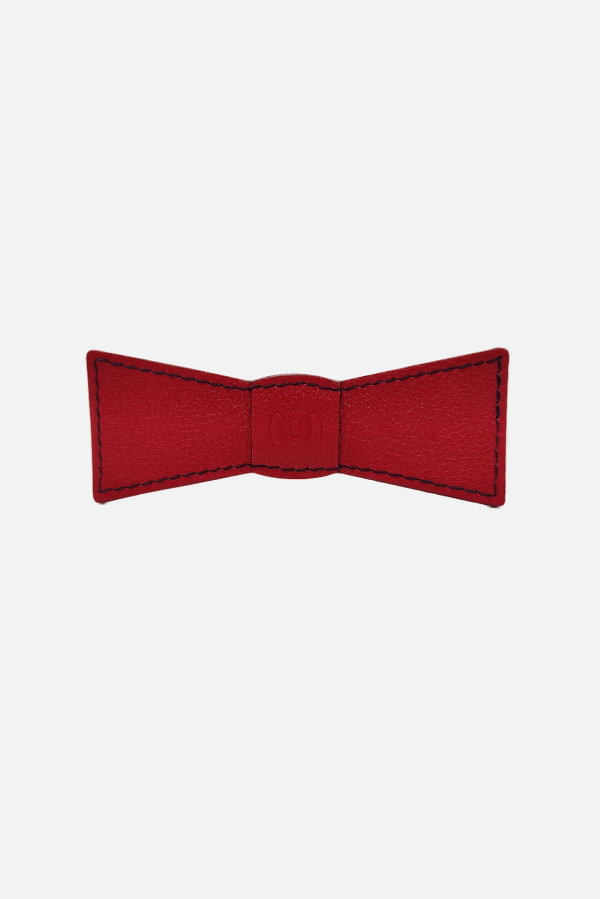 Noeud papillon cuir rouge grainé - Léo paul - rouge grainé