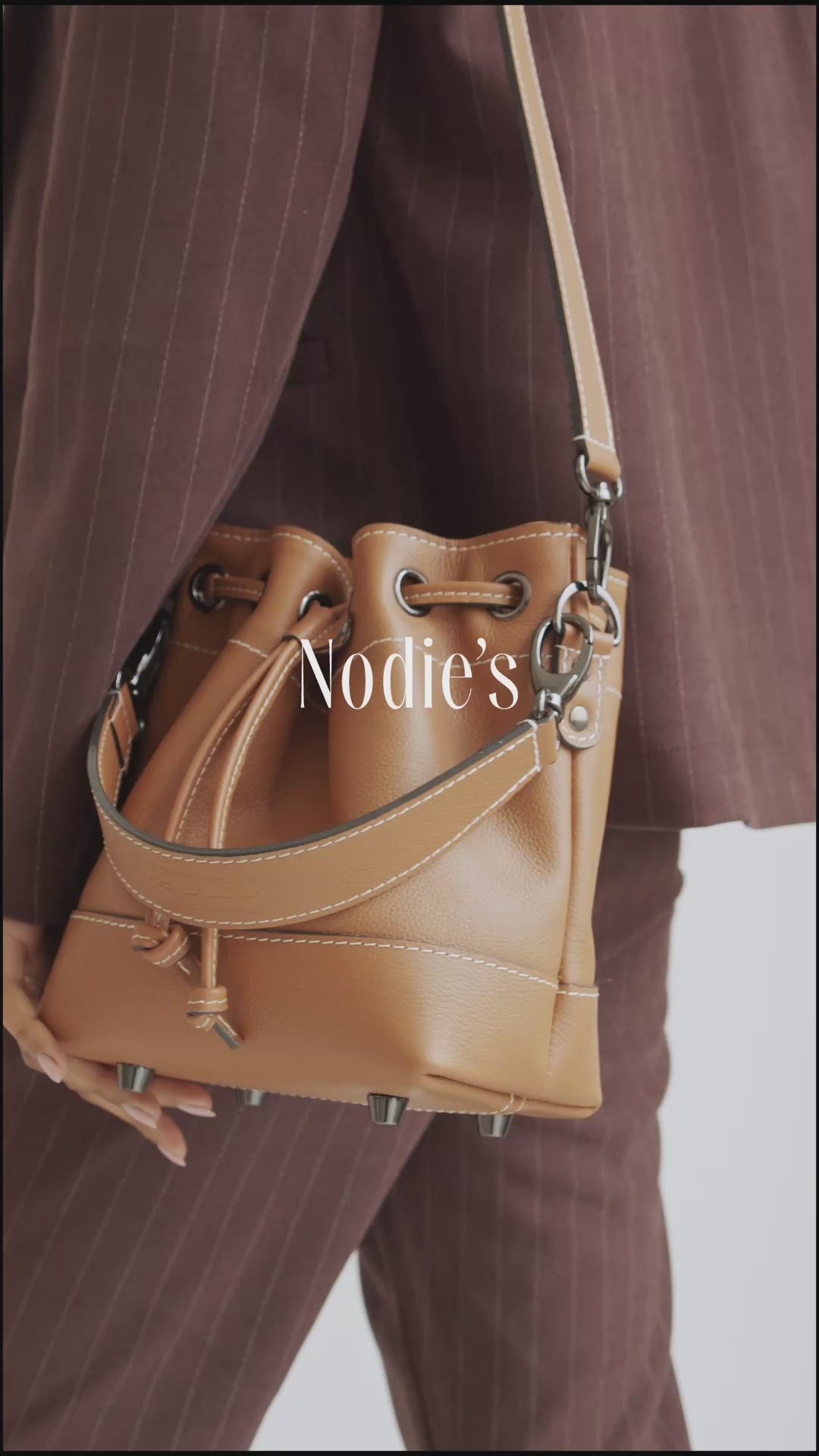 Sac seau cuir camel grainé - Tommy - camel grainé