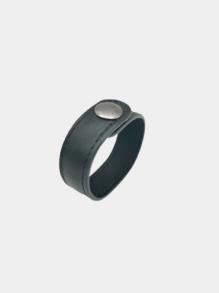 Bracelet cuir homme noir lisse - Lily Sam - noir lisse